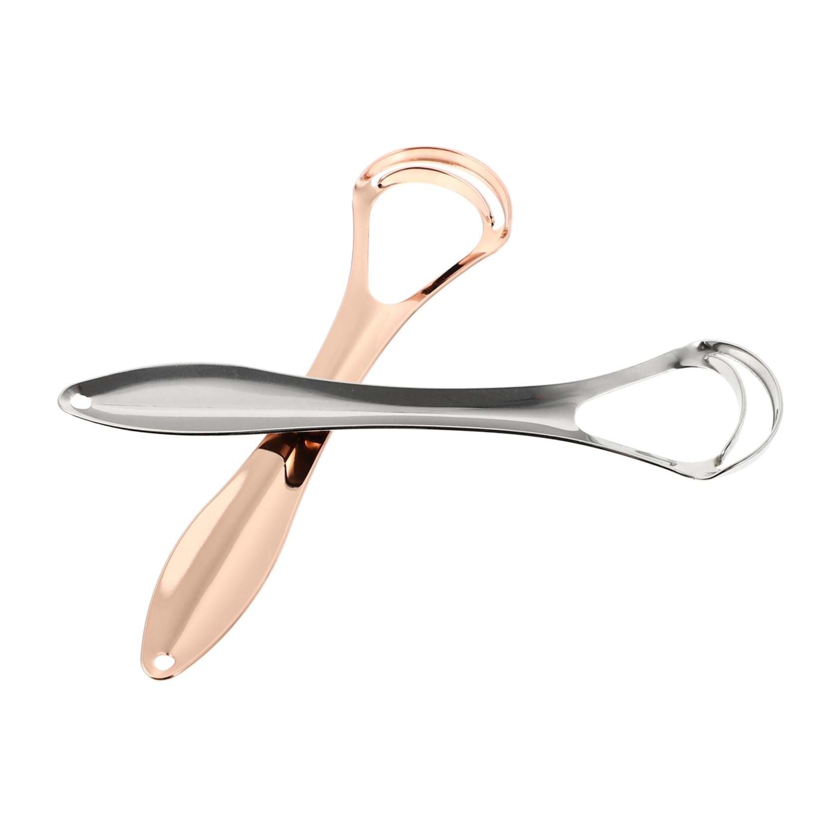 ERINGOGO 2Pcs Practical Stainless Steel Double Layer Tongue Cleaners with Assorted Color Boxes Ergonomic Design for Oral Eliminates Bad Breath for Home Travel Use