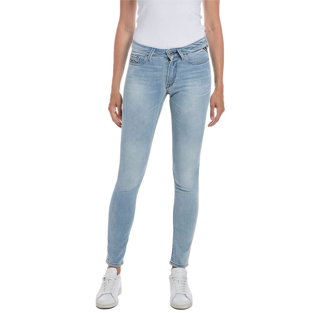 REPLAY Damen Jeans Luzien Skinny-Fit mit Comfort Stretch, Light Blue 010 (Blau), 25W / 28L