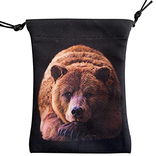 Sacs en tissu pour dés - Sac en velours avec cordon de serrage, pochette pour carte de tarot d'impression animale sac à dés porte-cartes Tarot Sacs à bijoux Petite taille, 5,12 x 7,09 pouces Ytger