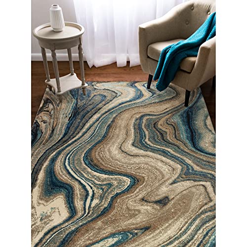 Transocean Liora Manne Ashford Agate Indoor Blue 39"X59" Rug #TOP7
