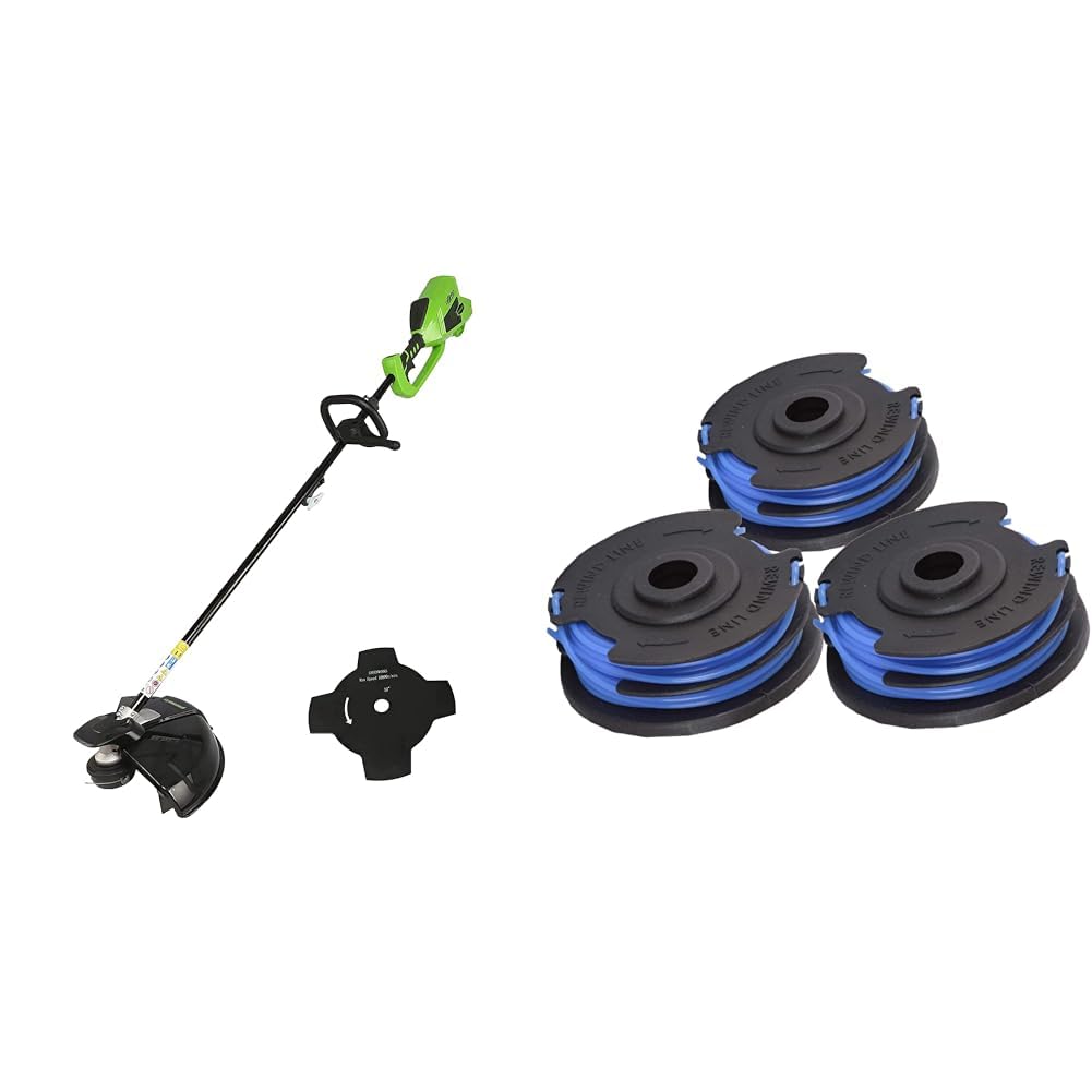 Greenworks GD40BC Débroussailleuse à Batterie avec Moteur sans Balai, Harnais, Hauteur Réglable & Bobine Double Fil 29187 pour Coupe-Herbe Greenworks 40 V G40LT G40LTK2 G40LTK2x