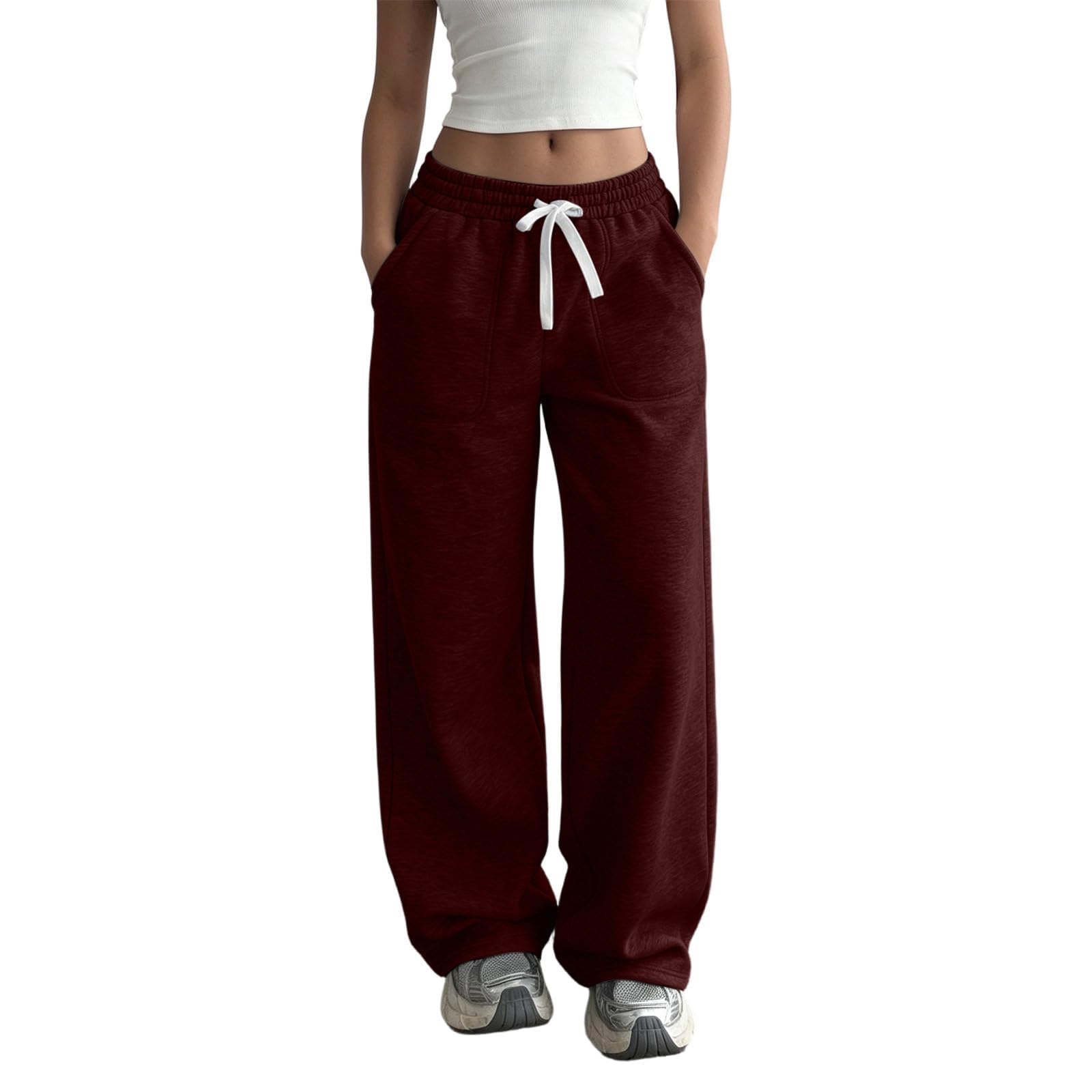 Leggins Schwarz Leichte Jogginghose Weite Hose Gym Hose Hohe Taille Dehnbar Lounge Elegante Hosen Weite Lose Weitbeinige Hose Mit Taschen Lang Traininghose Jogginghose