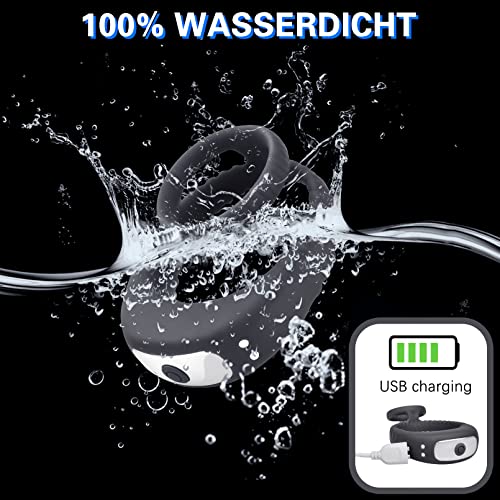 Dual penisring vibrators voor mannen, ISOI siliconen cockring clitorisstimulator met 10 modi vibratie, rekbare penisring erectie massager seksspeeltje voor mannen en paren, extreem - Afbeelding 8