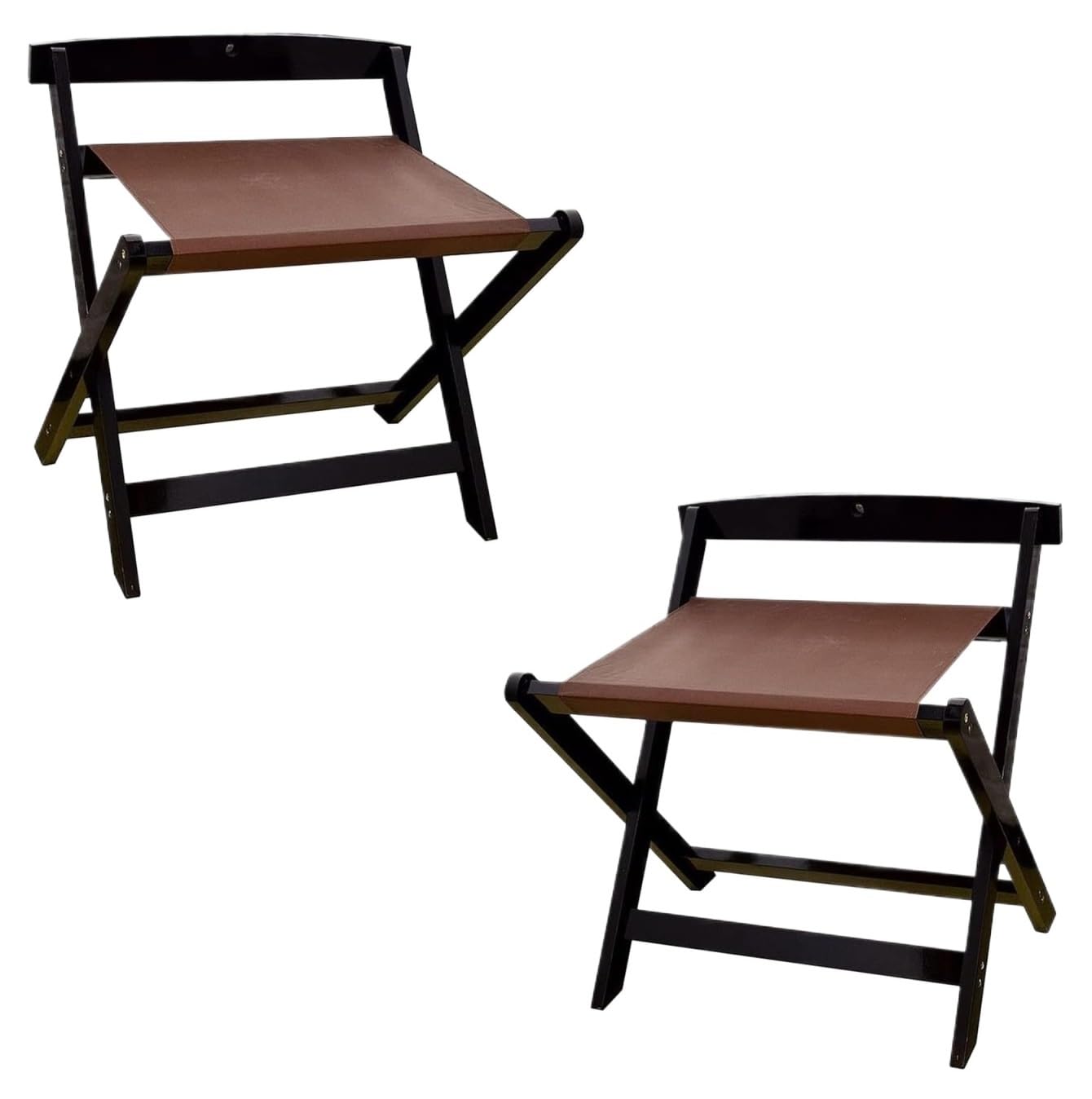2-pakowy bagażnik składany stojak na walizki z tkaniną drewniana torba podróżna stojak na półkę bagażową w domu do sypialni, 60*50*65cm(Black)