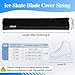 4-PCS Ice Skate Blade Covers with Thickened Widened Bottom, 2 IN Wide Cut-Resistant Nylon and Double-Layer Polar Fleece Blades Guards for Hockey Skates & Figure Skates & Ice Skates & Speed Skates,L