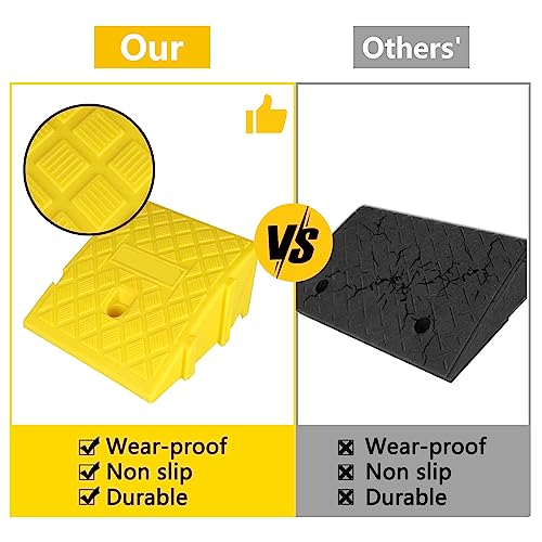 MIVDE 2PCS Car Ramps, 5Inch Driveway Curb Ramps, Plastic Car Ramp with Expansion Bolts, Heavy Duty Vehicle Ramps for Car, Motorcycle, Loading Dock, Truck, Wheelchair, Garage, Sidewalk