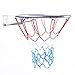BESTIF Canasta de baloncesto para exteriores para niños | Canasta de baloncesto para habitación | Anillo con red | Color plata | Diámetro 45 cm