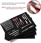 CASOMAN 4PCS Professional Toolbox Liner, Trap Mat Universal Tool Drawer Liner, Non-Slip Foam Inserts, Easy Cut, Black, 23.6"x15.7"