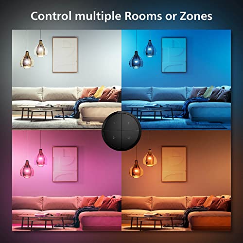 Philips Hue (1) Black Tap Dial Light Switch with (2) Smart 85W BR30 LED Bulb, White and Color Ambiance Color-Changing Light, 1200LM, E26 - Requires Bridge - Control with Hue App or Voice Assistant - image 9