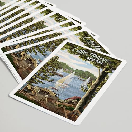 Baraja de 52 cartas tamaño póker Lake George Nueva York miniatura 5