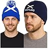 Maan Store Embroidered Scotland Flag Navy Pom Pom Beanie Hat Navy for Unisex (UK, Alpha, One Size, Royal Blue) #3