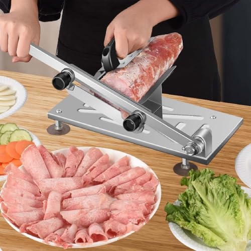 Manueller gefrorener Fleischschneider, verstellbare Dicke, rutschfeste Unterseite, perfekt zum Schneiden von Fleisch, Käse und Gemüse, unverzichtbares Küchenwerkzeug für präzise Schnitte