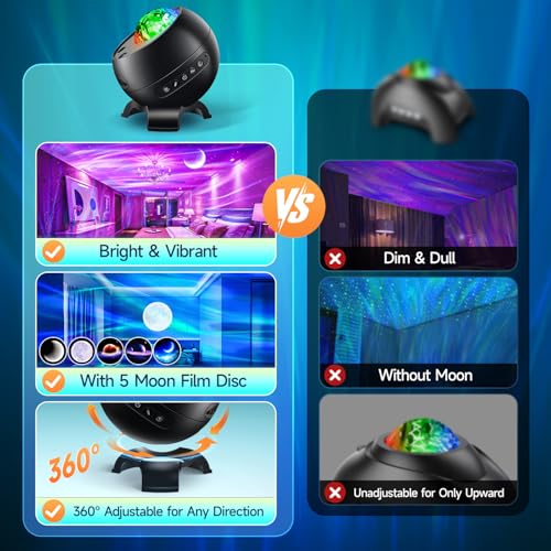 Image of One Fire Northern Lights Projector Galaxy 7-15 Year Old Boy Birthday Gifts | Galaxy Projector for Bedroom,300+Colors Modes Aurora Light,15White Noise Sound Machine&Bluetooth Star Projector Galaxy Lights
