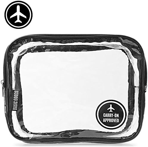 Clear Toiletry Bag | TSA Carry-On Approved | Quart Sized | Cosmetic Makeup Pouch For Travel | Compliant With 3-1-1 Rule | Durable PVC Plastic | Heavy Duty Zipper
