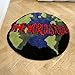 LAKEA Earth Round Mat Bathroom Mat Anti-Slip Soft Cushion Pad Bedside Carpet Rug Floor Bedroom Doormat Aesthetic Home Room Decor (35.4X35.4 inch)