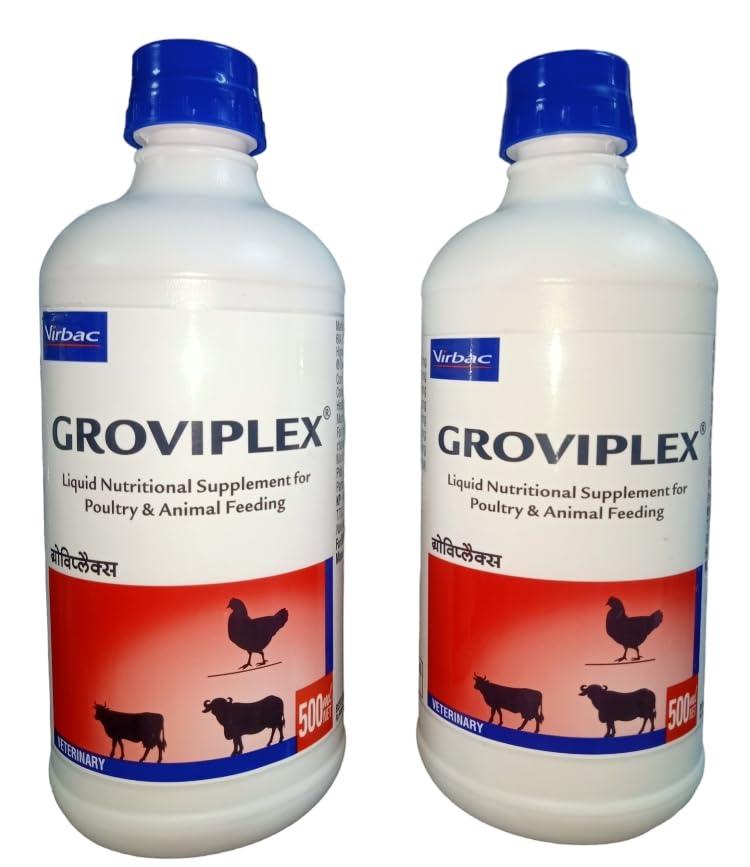 Groviplex - Liquid Nutritional Supplement for Poultry and Animal Feeding - 500ml x 2 (Pack of 2) (B0C6FBF1T3) Amazon Price History, Amazon Price Tracker
