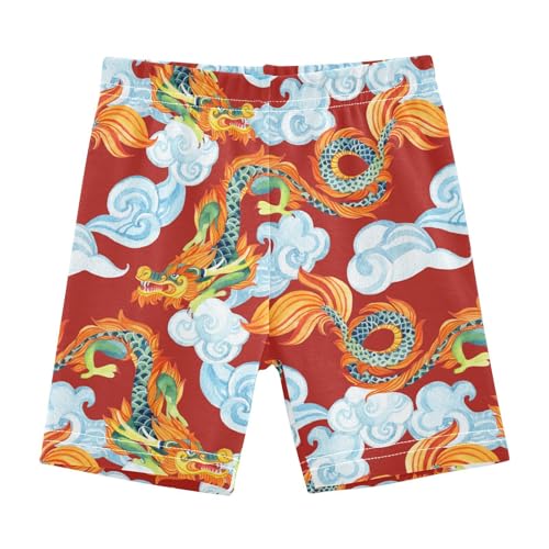 JHKKU Girls Dragon Shorts Cotton Cartwheel Bike Kids Biker Under Dress Dance Short Girl Clothes 8Y