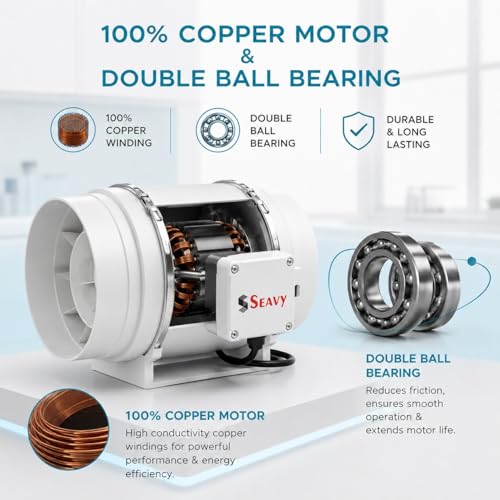 Image of 8 Inch Inline Fan | Silent Mix Flow FAn | Inline Duct Fan | Inline Exhaust Fan | Circular Inline Fan | Air Circulation System | 130W Copper Motor | Airflow 900m3 /h | RPM 2600 | 2 Speed