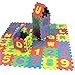 Puzzle Tapis Mousse Bébé 36 Pièces, Tapis de Jeu Très Résistant pour Enfants 12*12CM/PCS, Puzzle Bebe EVA Non Toxique, Tapis de Jeux Alphabets & Chiffres, Certifié CE, Multicolore
