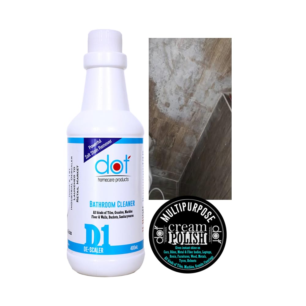 DOT Bathroom Tile Cleaner, Descaler 400ml + Multipurpose Cream Polish - White Patch Remover 50grams (B0B6211QQ5) Amazon Price History, Amazon Price Tracker