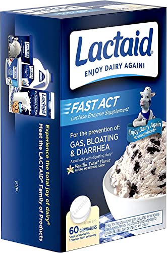Lactaid Fast Act Tablets Vanilla Twist Flavor - 60 Tablets, Pack of 3 - Thumbnail 3