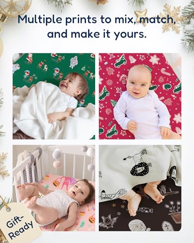 Image of TotAha Floral Crib Sheets 2-Pack, Hypoallergenic, Silky Comfort, Buttery Soft, Calming Effect, All-Season Jersey-Knit Pink Flower Baby Sheets, Premium Stretchy 9'' Extra Deep Pocket