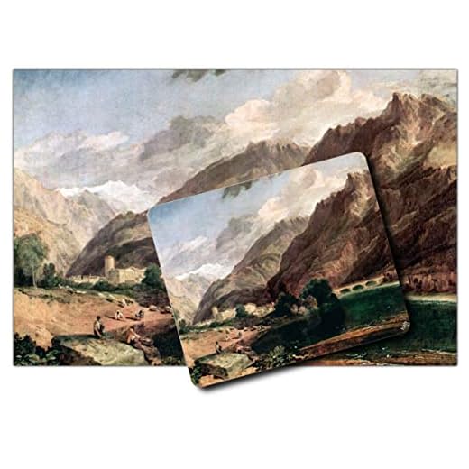 1art1 Joseph William Turner, Bonneville, Savoy, Mont Blanc 1 Póster Impresión Artística (120x80 cm) + 1 Alfombrilla para Ratón (23x19 cm) Set Regalo