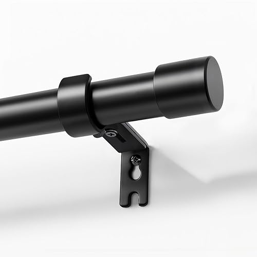 Joydeco Black Curtain Rod for Windows 32 to 120 inch,