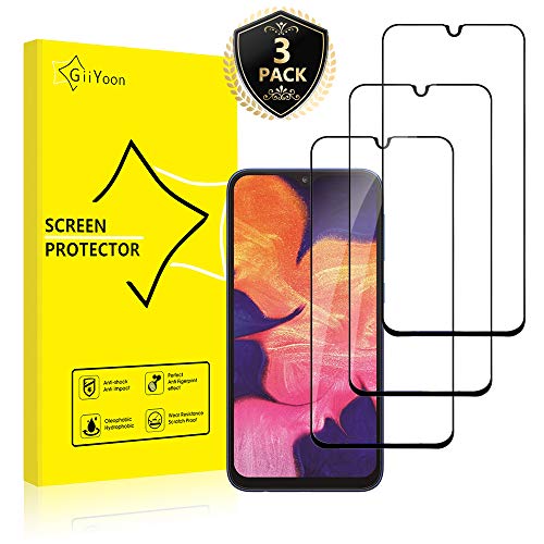 GiiYoon-3 Piezas Protector de Pantalla para Samsung Galaxy A10 Cristal Templado,[Sin Burbujas] [Cobertura Completa] [9H Dureza] Vidrio Templado HD Protector Pantalla para Samsung Galaxy A10