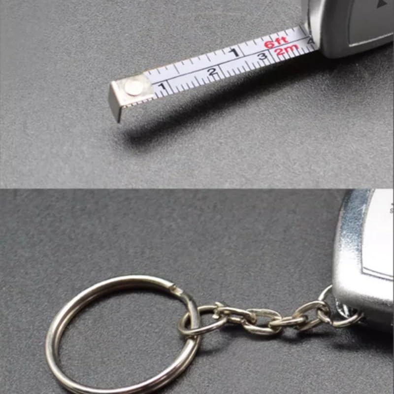 1 Unidad, 2 Metros, Cinta métrica pequeña, Llavero, Cinta métrica de Acero pequeña, Mini Bolsillo portátil, Compacto, Mini Cinta métrica