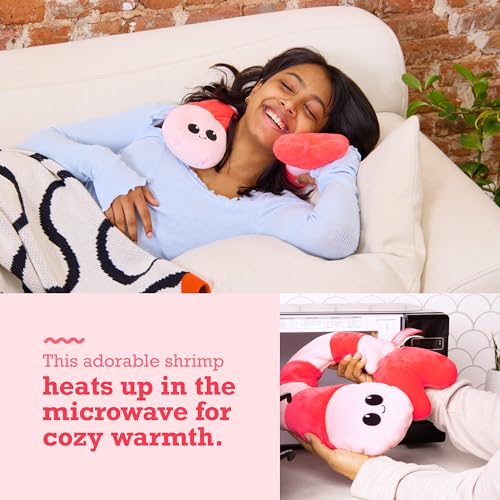 Image of Menstruation Crustacean Shrimp by Relatable, Microwavable Heating Pad For Period Cramps, Cuddly Plushies, Great Gift Ideas for Loved Ones of All Ages, Includes 1 Lavender Scented Heating Pad Plushy