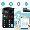 12 Pieces Pocket Size Mini Calculators Handheld Angled 8-Digit Display Calculators Basic Standard Small Accounting Desktop Supplies for Office School and Home