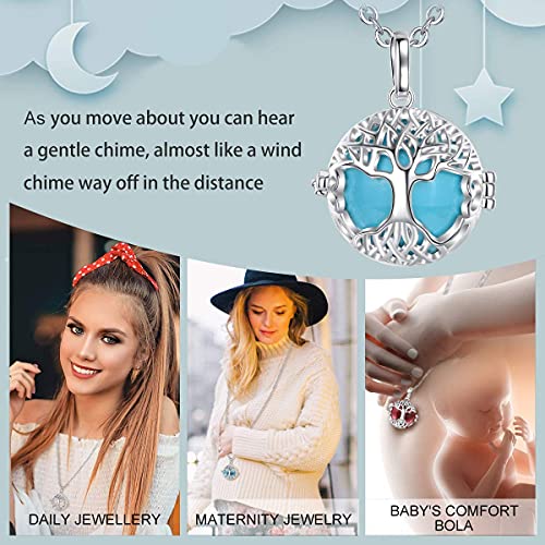 AEONSLOVE Angel Chime Caller Tree of Life Harmony Ball - 30 Inch Leather Cord and 45 Inch Silver Rolo Chain4