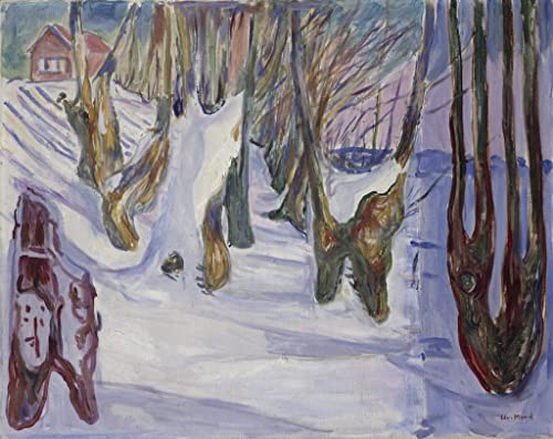 Tableau paysage d'hiver Edvard Munch 60x90cm poster impression d'art mural