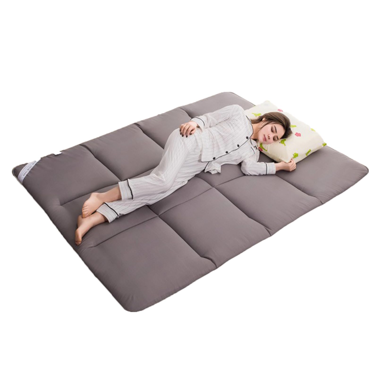 Colchón De Espuma De Memoria Colchón De Piso Japonés, Colchón De Futón Suave Tatami Japonés, Colchón Enrollable, Colchón Portátil De Futón para Tienda De Campaña,Gris,120 * 200cm