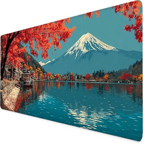 Tapis de souris grand format Japon Mont Fuji pour bureau PC et ordinateur