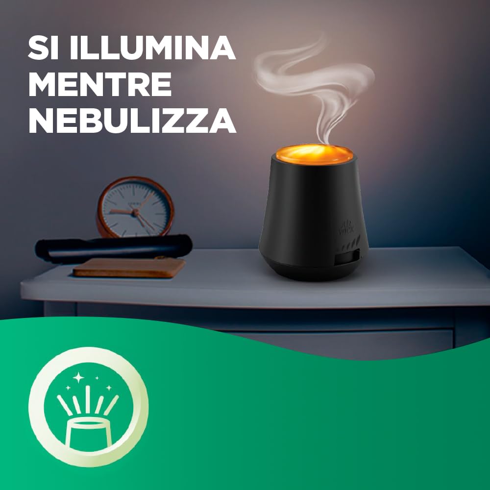 Airwick Armonia Istantanea Profumatore per Ambienti, Confezione con 1 Diffusore di Oli Essenziali e 1 Ricarica per Diffusore di Oli Essenziali, Fragranza Dolce Vaniglia e Burro di Karitè