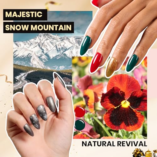 Image of Beetles Gel Nail Polish Kit with U V Light -54 Pcs Gel Nail Kit Four Seasons Glow 32 Colors Set with Base Matte & Glossy Top Coat Soak Off Home Salon Nails DIY Manicure Gifts for Women