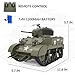 RACENT 1:16 RC Tank US M5A1 Stuart, Remote Control Tank, Model Toys for Adult and Kid with Smoke, Barrel Lifting, Turret Rotation 360 Degrees, NO-Shooting