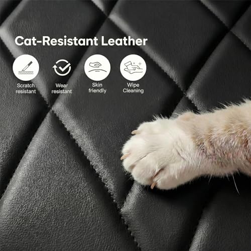 Image of Armless Desk Chair, Morden Home Office Chair no Arms, Adjustable Height & Rocking Computer Chair, PU Leather Vanity Chair, Ergonomic Seat Soft Padded Desk Chairs for Home Small Space, Black