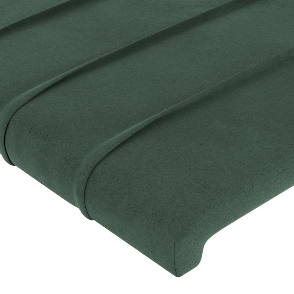 Tête de Lit Velours 2 pcs Excellent Soutien du Dos Meuble de Chambre à Coucher Décoration Intérieure Design Moderne et Élégant Vert Foncé 100x5x78/88 cm