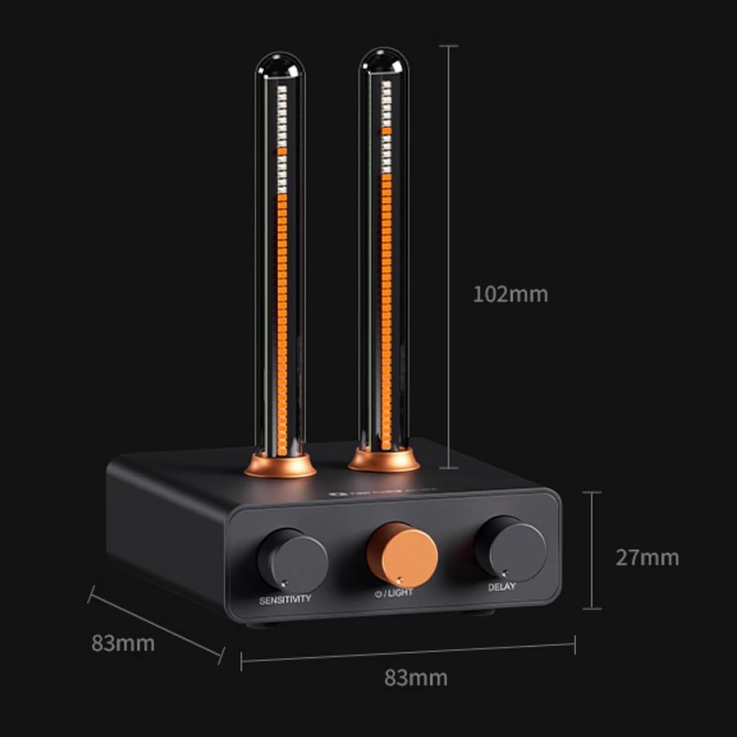 RGB Sound Pickup Spektrum Lampe mit MIC Sprachsteuerung, Vintage Tube Ambient Light, 4 Anzeigemodi, inklusive 2 Leuchtröhren für Studio und Gaming Zimmer