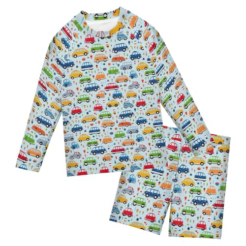 Car Toy Cute Baby Boys' Toddler Long Sleeved Rashguard Swim Bathing Suit Set B0402715