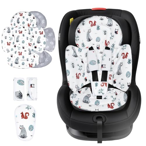 Image of KAKIBLIN Infant Car Seat Insert, Breathable Reversible Car Seat Head Support for Infant, Newborn Car Seat Insert for Girls Boys, Fits for Stroller, Baby Swing, Bassinets, Pushchair (Gray)