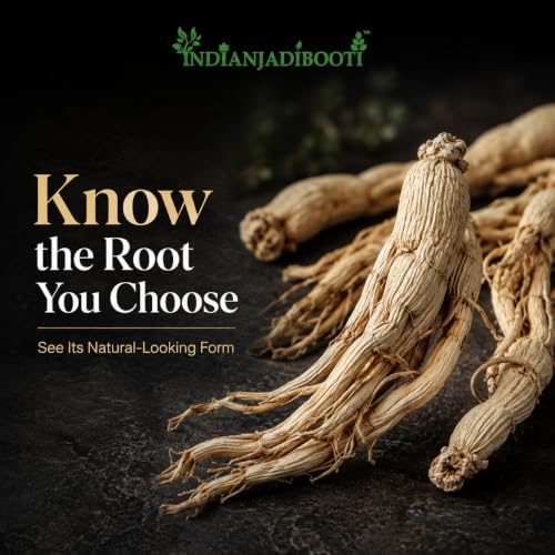 Image of Indian Jadi Booti Panax Ginseng Root for Instant Energy and Mental Sharpness - 100% Pure Whole Dried Ginseng for Stamina & Immunity - 10g