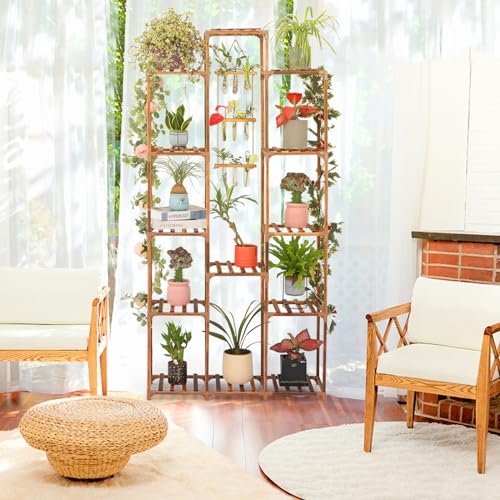 Xxxflower DHJ-1 Plant Stand Indoor Outdoor Large Plant Cabinet Corner Holder Plant Shelf 13 Tiers Wood Plant Rack thumb #3