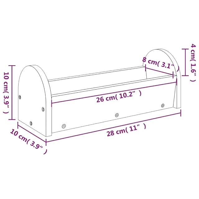 Foto 3 de 7 de vidaXL Comedero de heno para Conejos Madera Maciza Abeto 28x10x10 cm