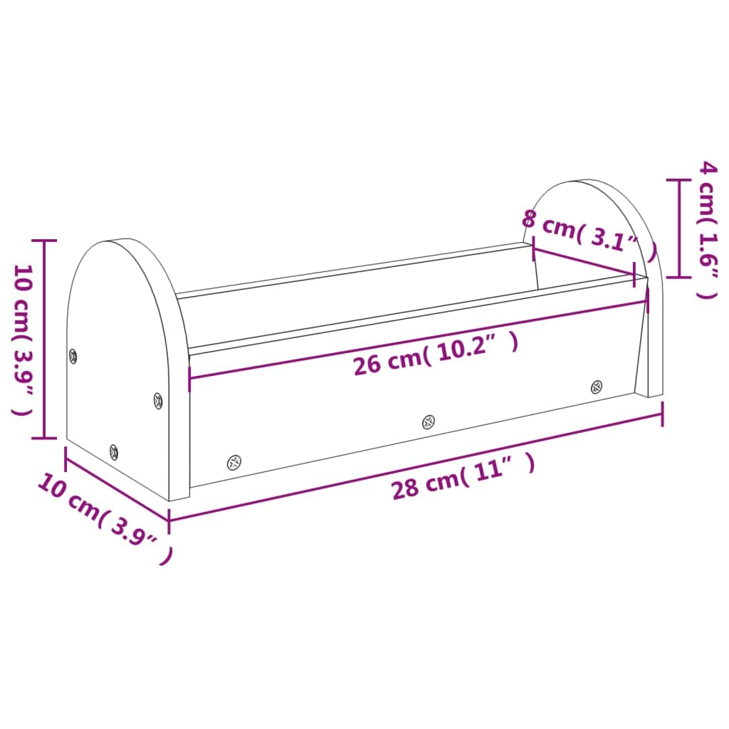 Heuraufe für Kaninchen aus massivem Tannenholz 28x10x10 cm, robust und geruchsfrei, ideal für Meerschweinchen und Kleintiere, schützt Heu vor Verunreinigung, fördert gesunde Fütterung