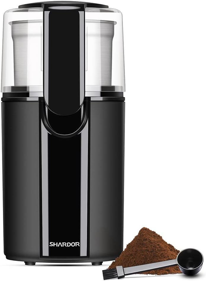 Coffee Grinder Electric, Coffee Bean Electric, Herb, Nut Grain Grinder with 1 Removable Stainless Steel Bowl, Black