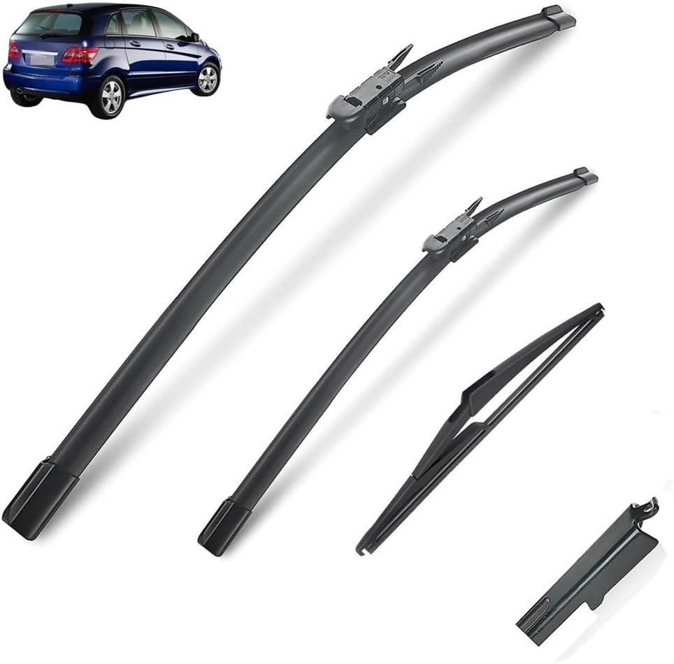 Wiper Blade Compatible with Mercedes Benz B Class W245 2005-2011 B Klasse Sport Front Rear Windshield Windscreen B200 B180 B160 B170 2006 (Color : Front Rear, Size : LHD)